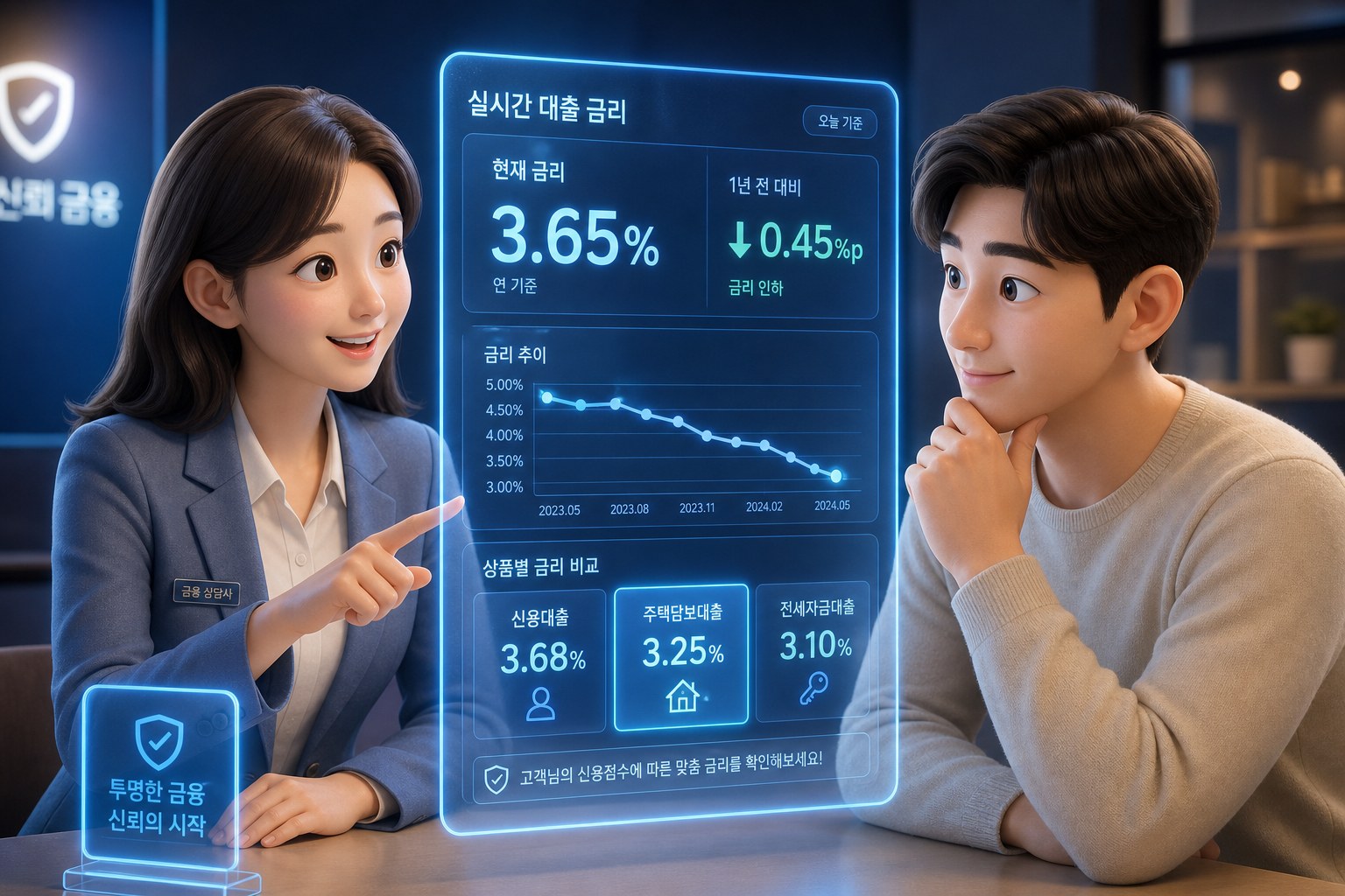 상담사가 일수 관련 질문에 답하며 설명하는 장면